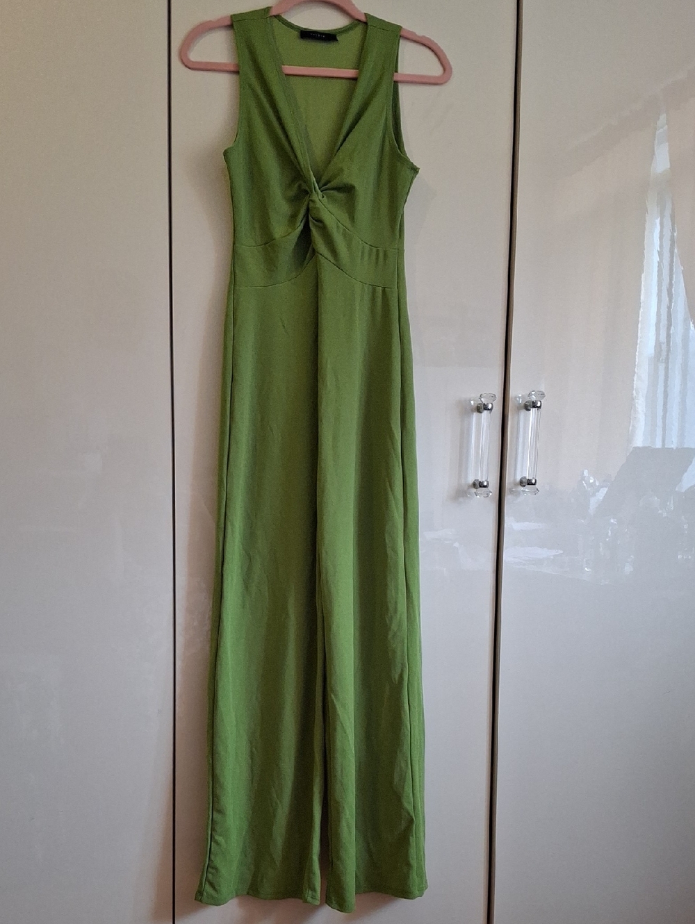 21 Saints Sleeveless Twist-Front Green Maxi Dress